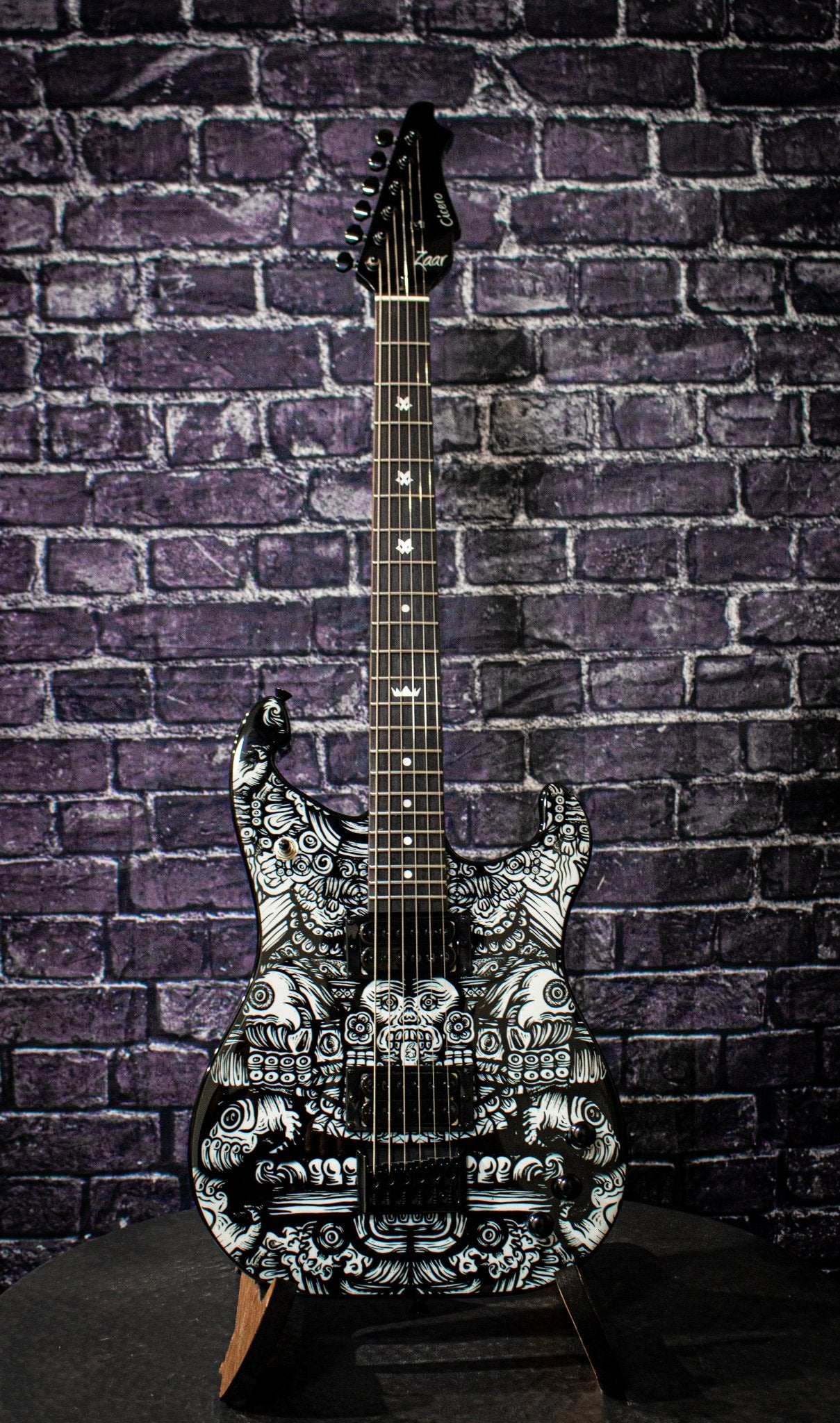 Zaar Cicero Limited Edition Artist Series Electric Guitar - SmittenKittenTx - Tlaltecuhtli - Zaar Guitars
